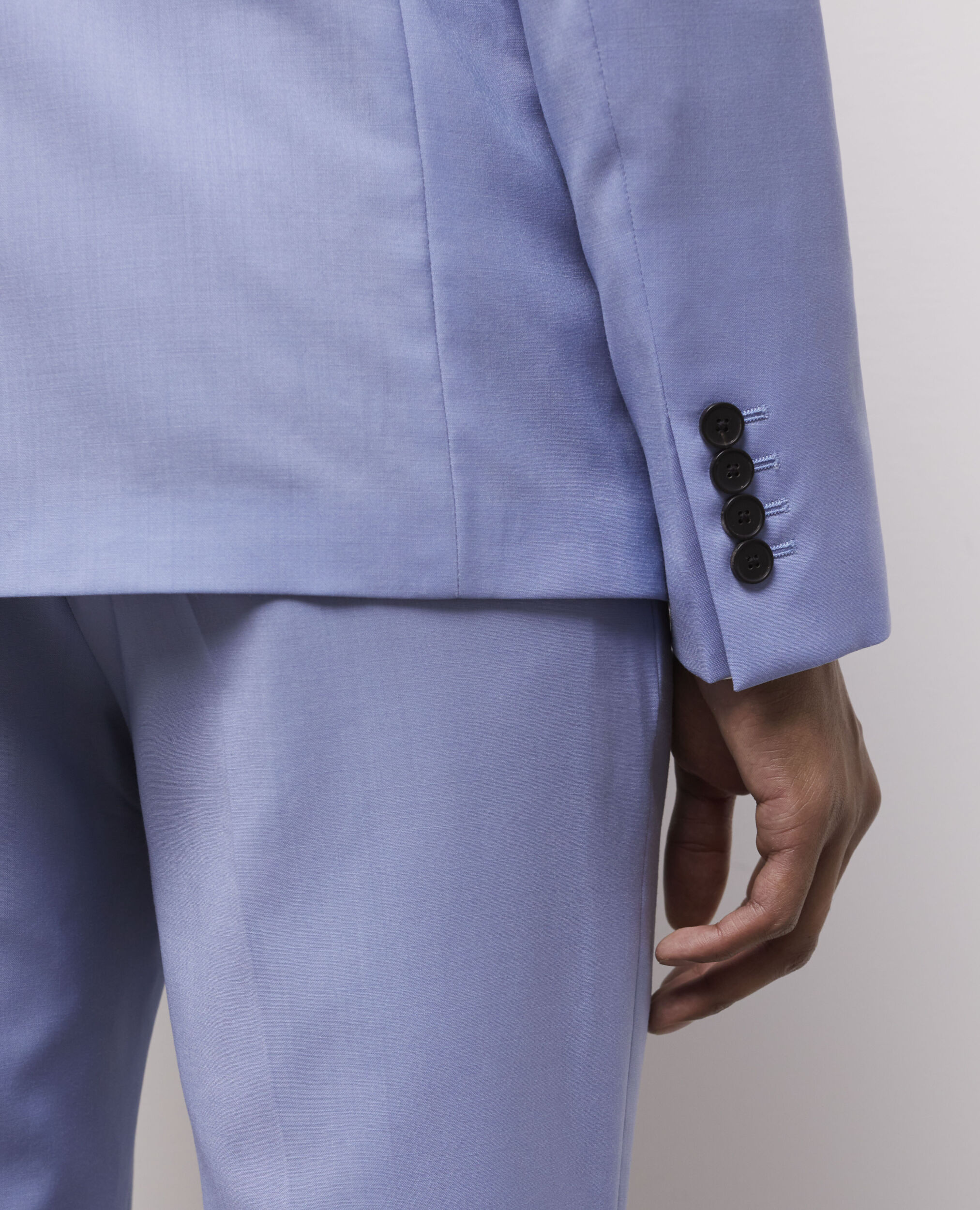 Veste de costume bleue en laine fil à fil