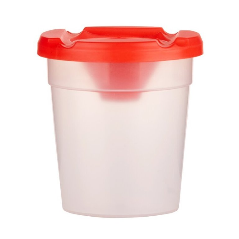 Wasserbecher mit Pinselablage und Auslaufschutz