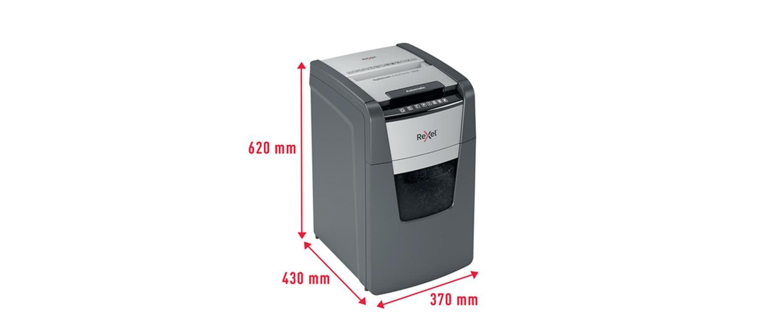 Aktenvernichter Rexel Optimum AutoFeed+ 150X, P-4<br>Automatischer Schredder (auto) für sichere Vernichtung vertraulicher Unterlagen (bis zu 150 Blatt)