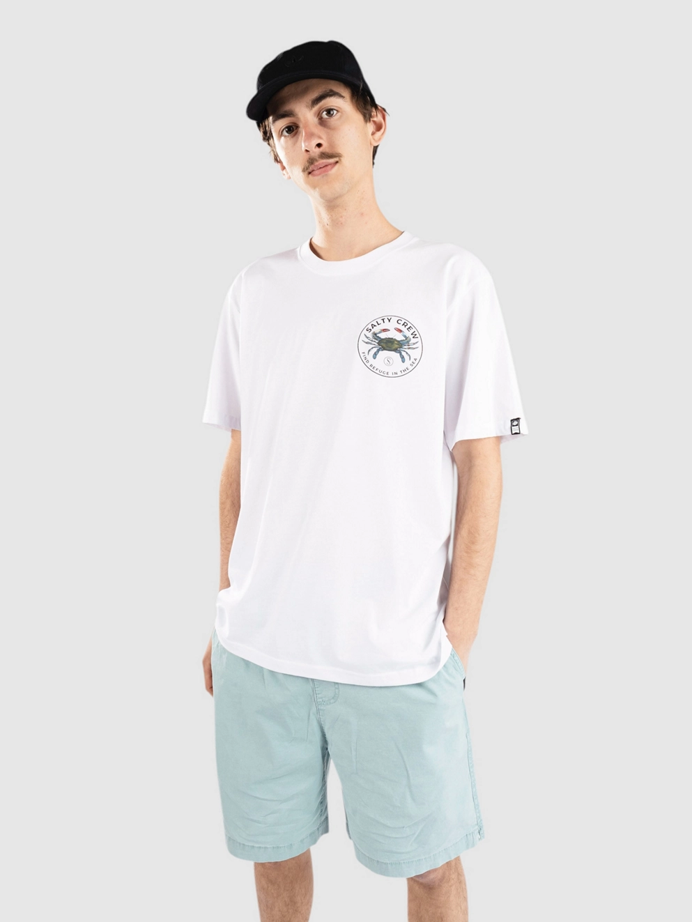 Salty Crew Blue Crabber Premium T-Shirt white