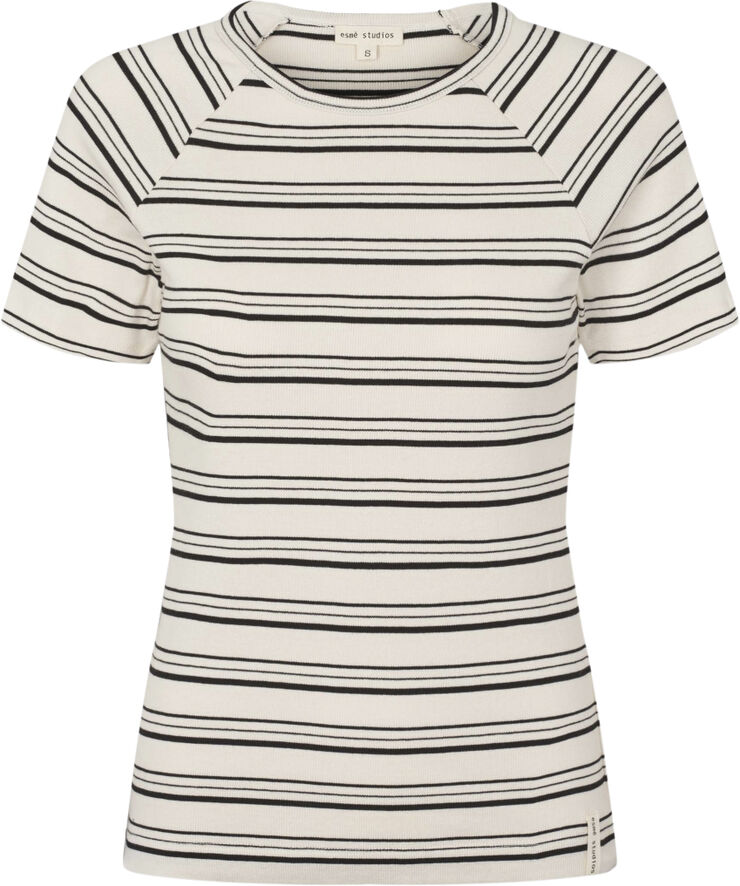 esmé studios ESBlossom SS O-neck Rib T-shirt - GOTS Black stripe