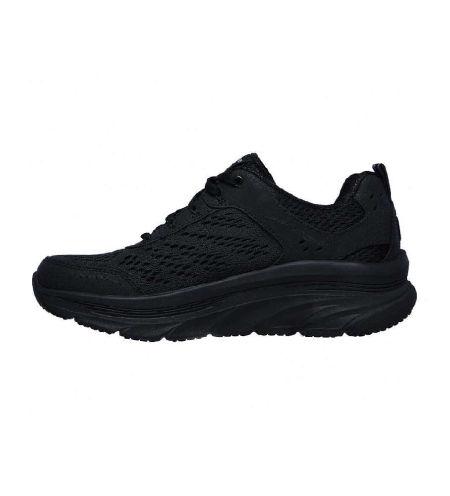 Tênis Skechers D'Lux Walker Infinite Motion em couro, preto