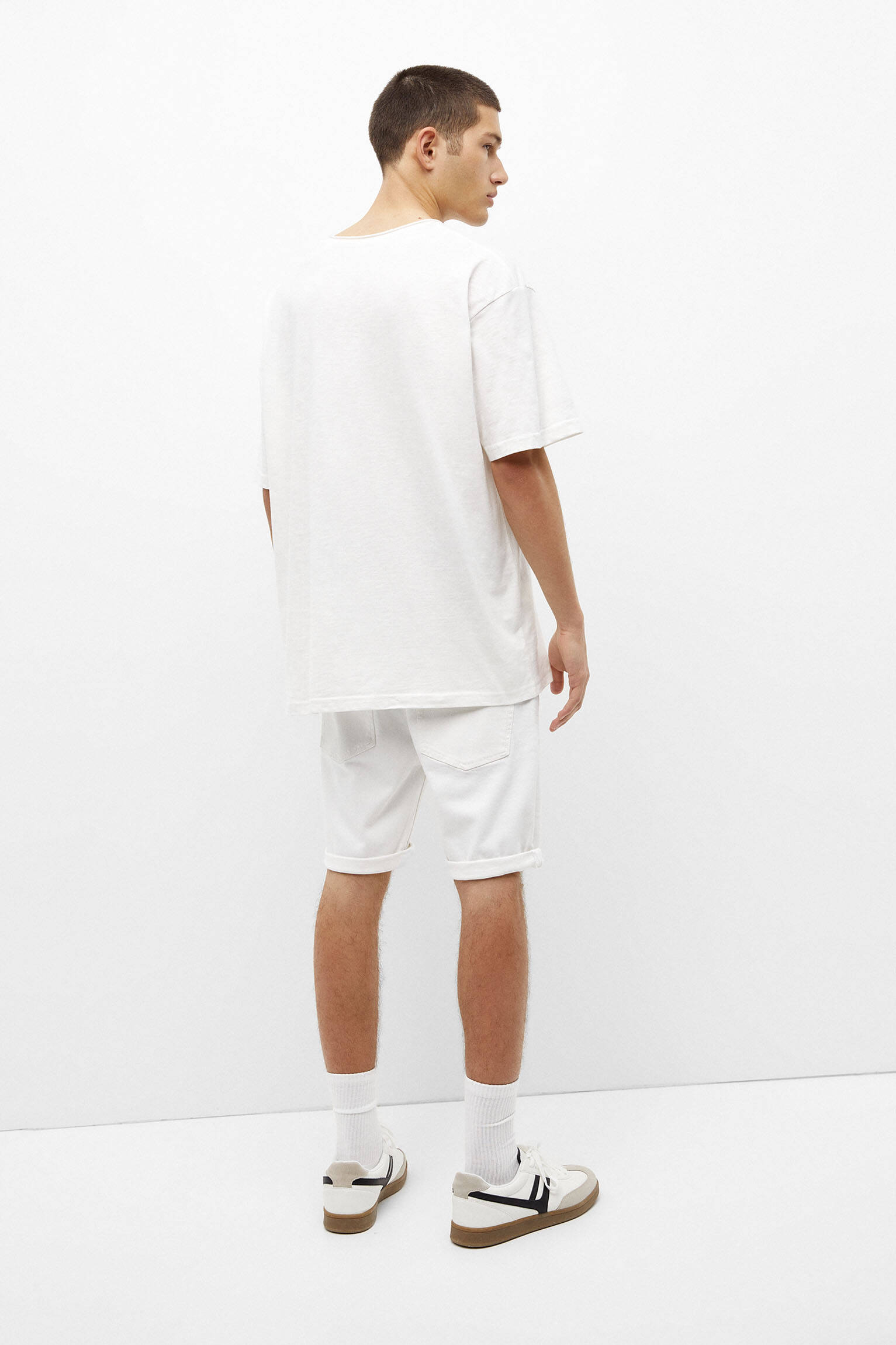 Bermuda jeans slim - branca