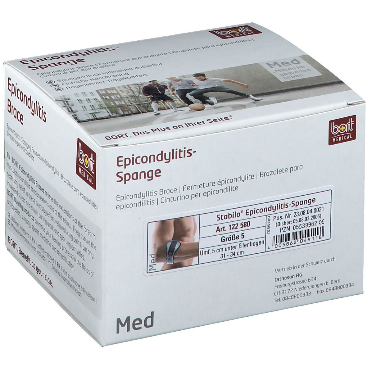 BORT Stabilo® Epicondylitis-Spange mit ulnarer Entlastung Gr. 5 grau
