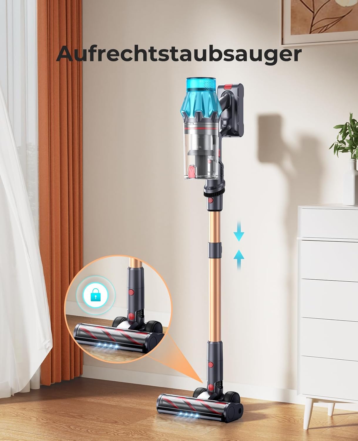 Fieety Akku Staubsauger Kabellos, 50kPa/600W Starkes Saugen, 65Min, 1.6L Beutellos - 8-in-1 Mit Anti-Haar-Wickel, Sofabürste & Ladestation, Ideal für Tierhaare, Teppiche, Hartböden, Auto