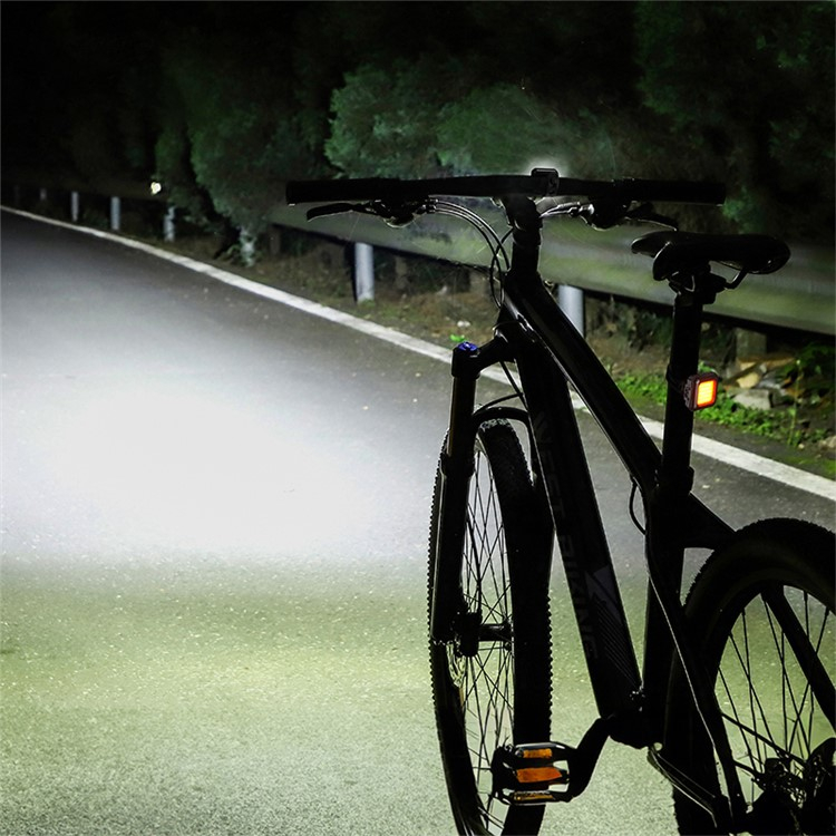 250mAh Wiederaufladbares USB Fahrrad Licht Velo COB LED Warnlicht IPX45 - Weiss / Orange