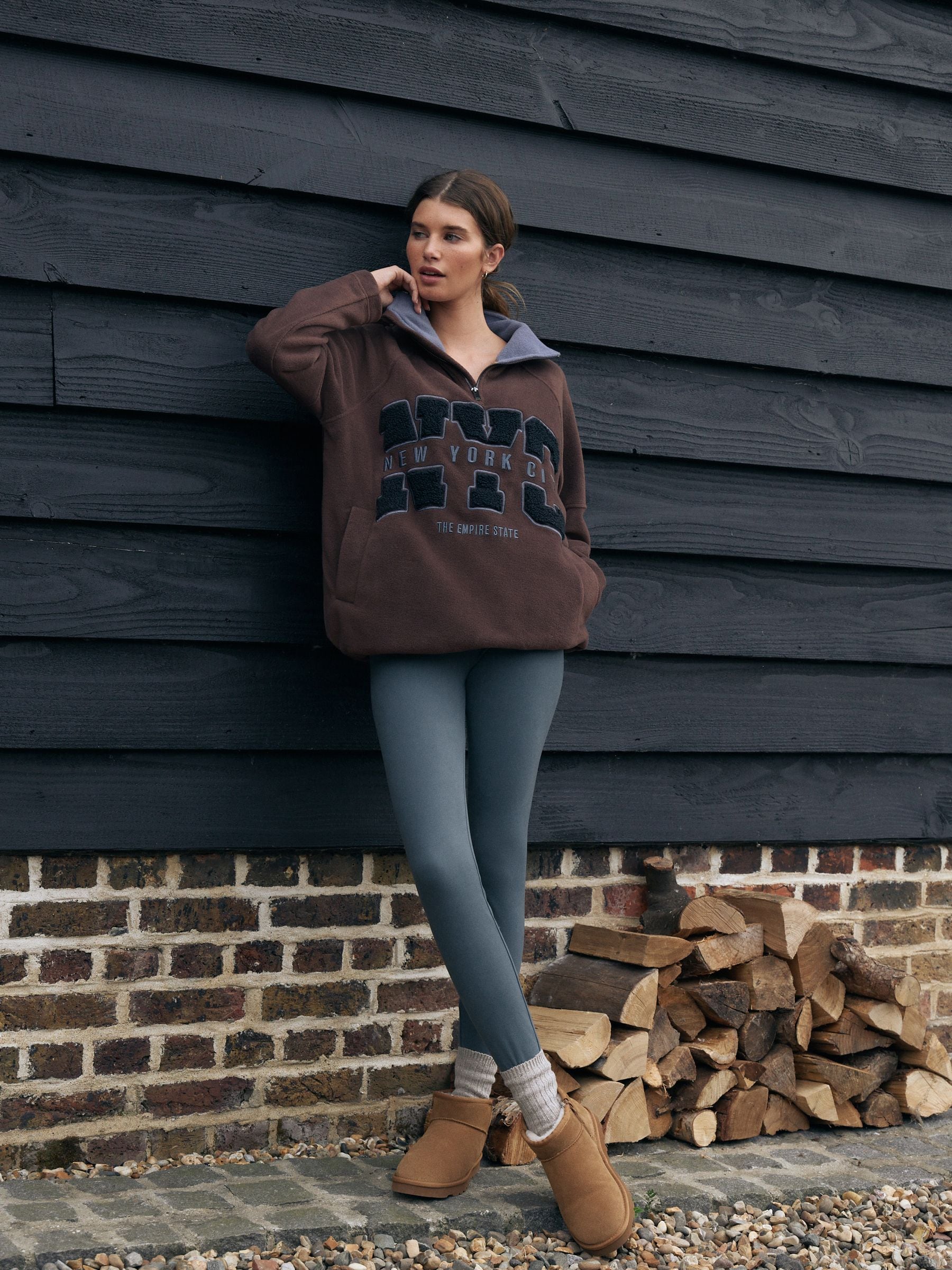 Blauw - Behaaglijke fleece legging