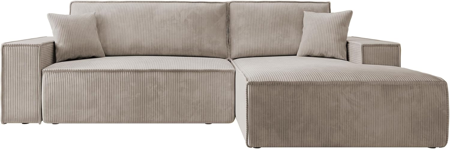 Selsey Sofa Ecksofa Eckcouch Schlafsofa Couch Mit Stauraum Schlaffunktion Pflegeleicht Polyurethanschaum L Form Rechts Farese Beige Cordoptik