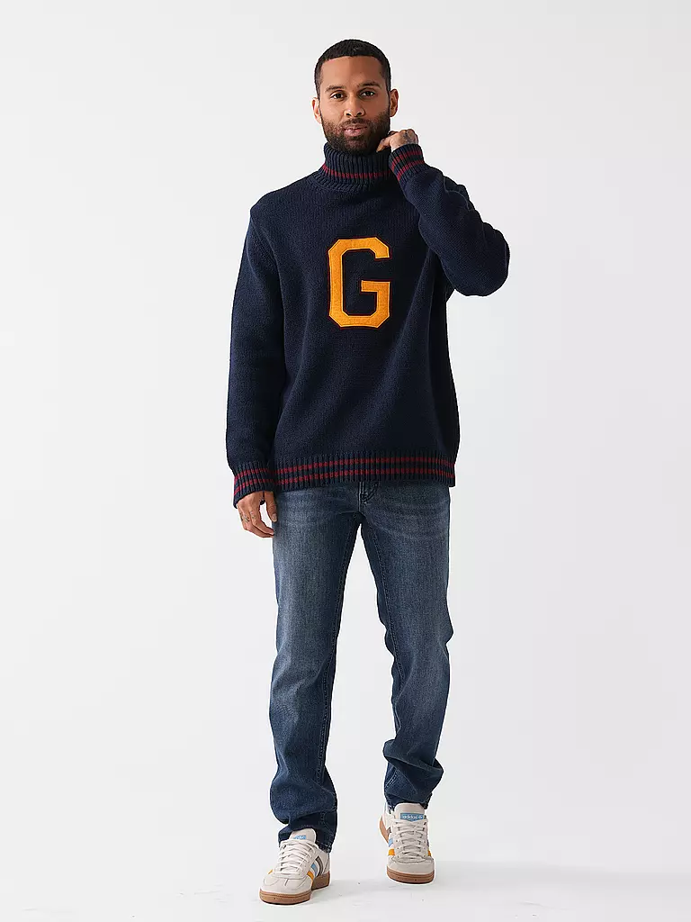 GANT Rollkragenpullover G-LOGO dunkelblau