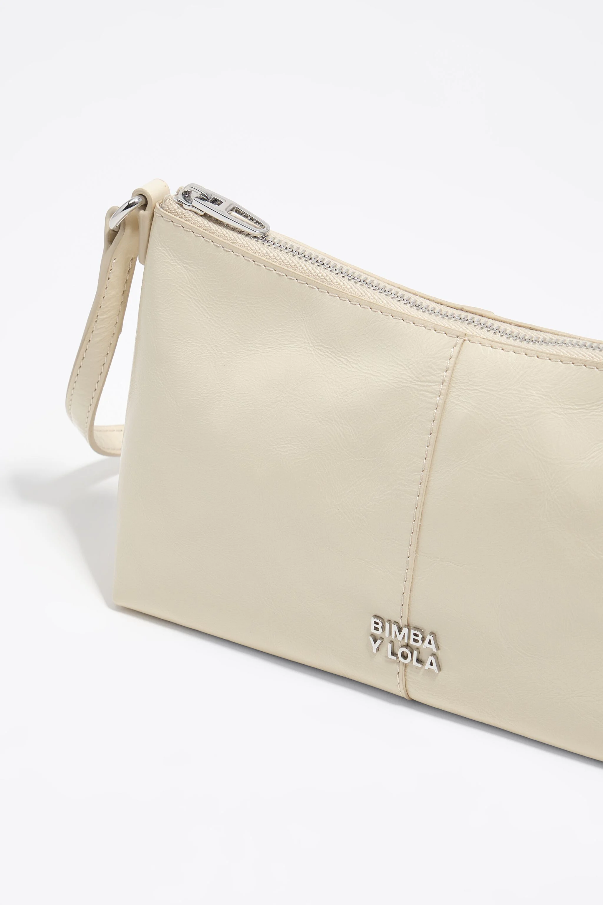 Bolsa mini de couro marfim
