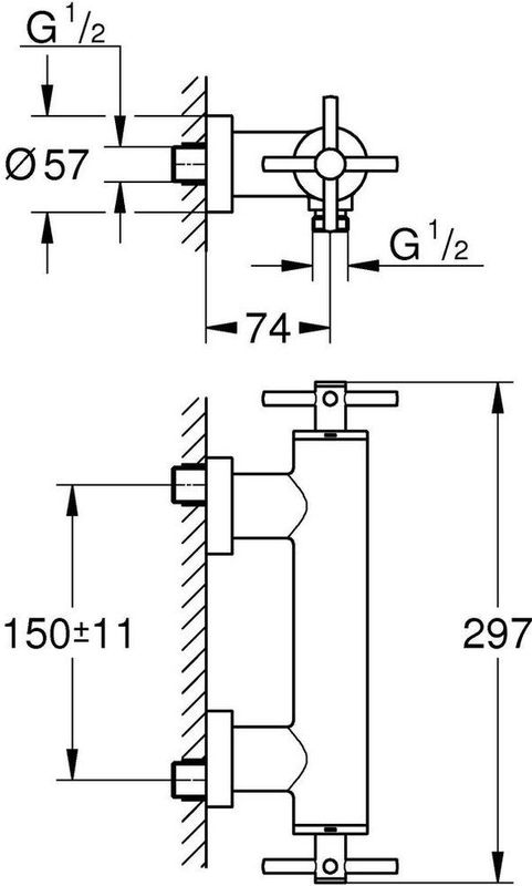 GROHE - Atrio - Douchekraan - Brushed Hard Graphite