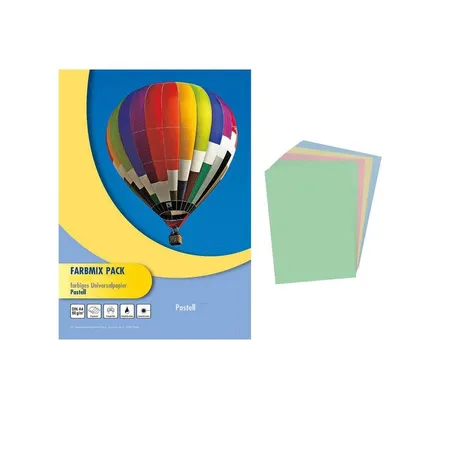Idena Kopierpapier farbig, 4 verschiedene Farben, 500 Blatt