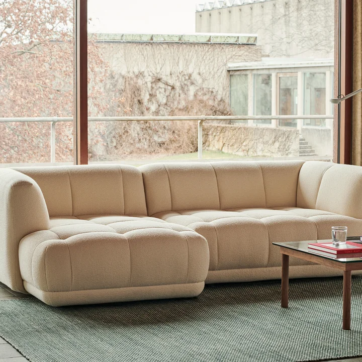 HAY - Quilton 3-Sitzer Sofa, Flamiber cream