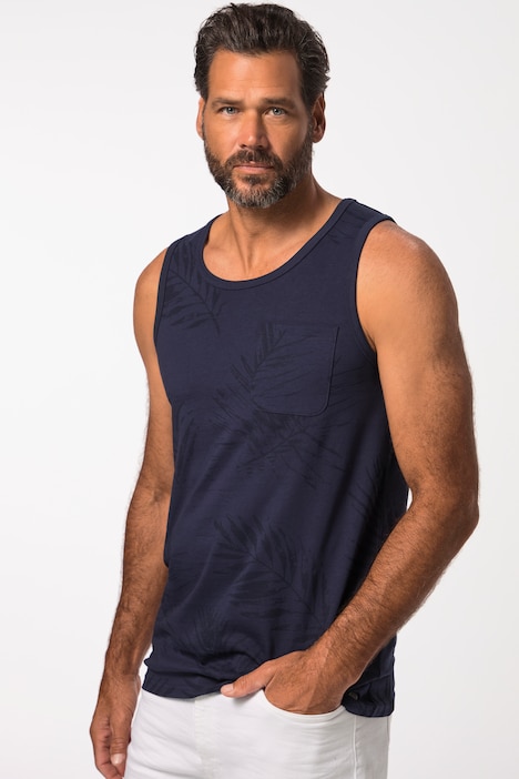 Tanktop, floraler Print, Brusttasche, bis 8 XL