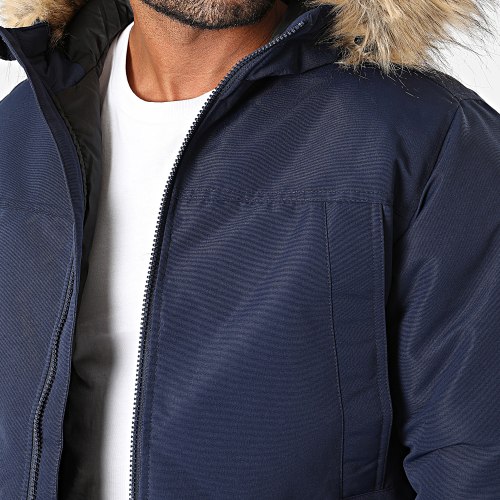 Parka Capuche Fourrure Ewing Bleu Marine