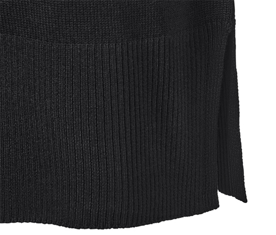 Langer Strickpullover, schwarz