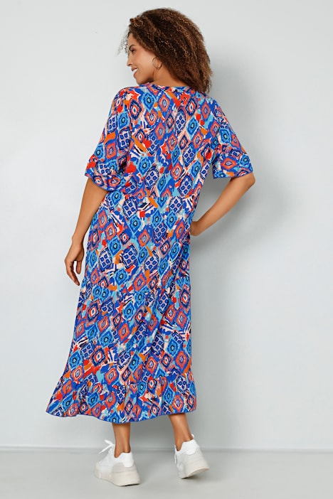 Kleid, Alloverdruck, langer Halbarm