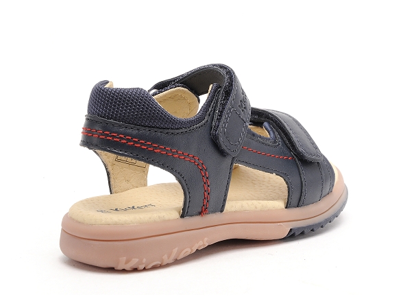 Kickers nu pieds enfant platino bleu