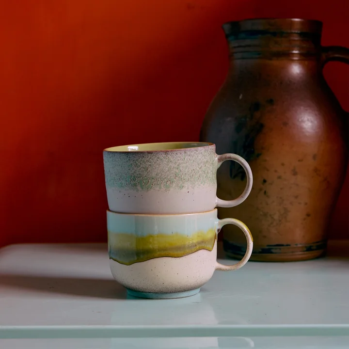 HKliving - 70's Teetasse, 425 ml, echo