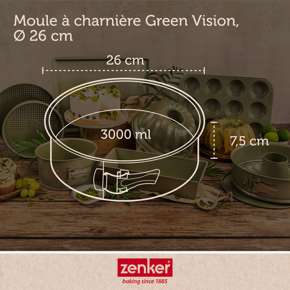 Moule à manqué à charnière 26 cm Green Vision Zenker