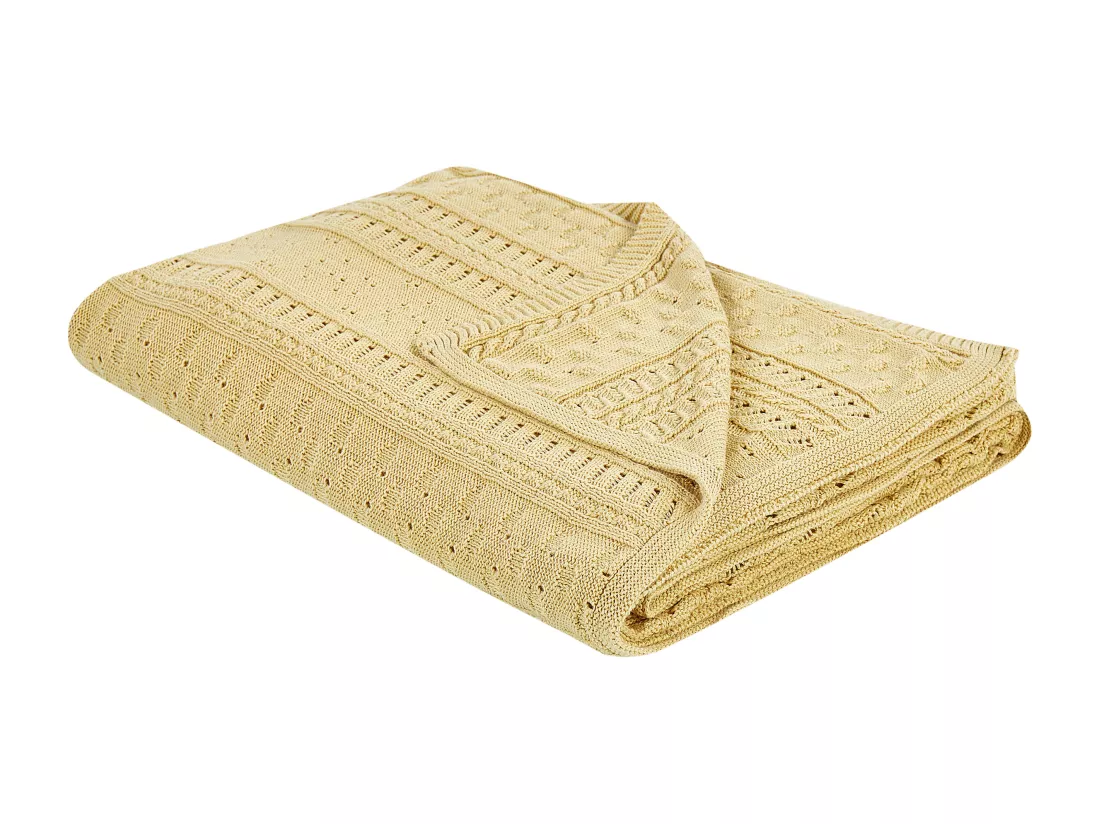 Couvre-lits DAULET Coton 150 x 200 cm Jaune