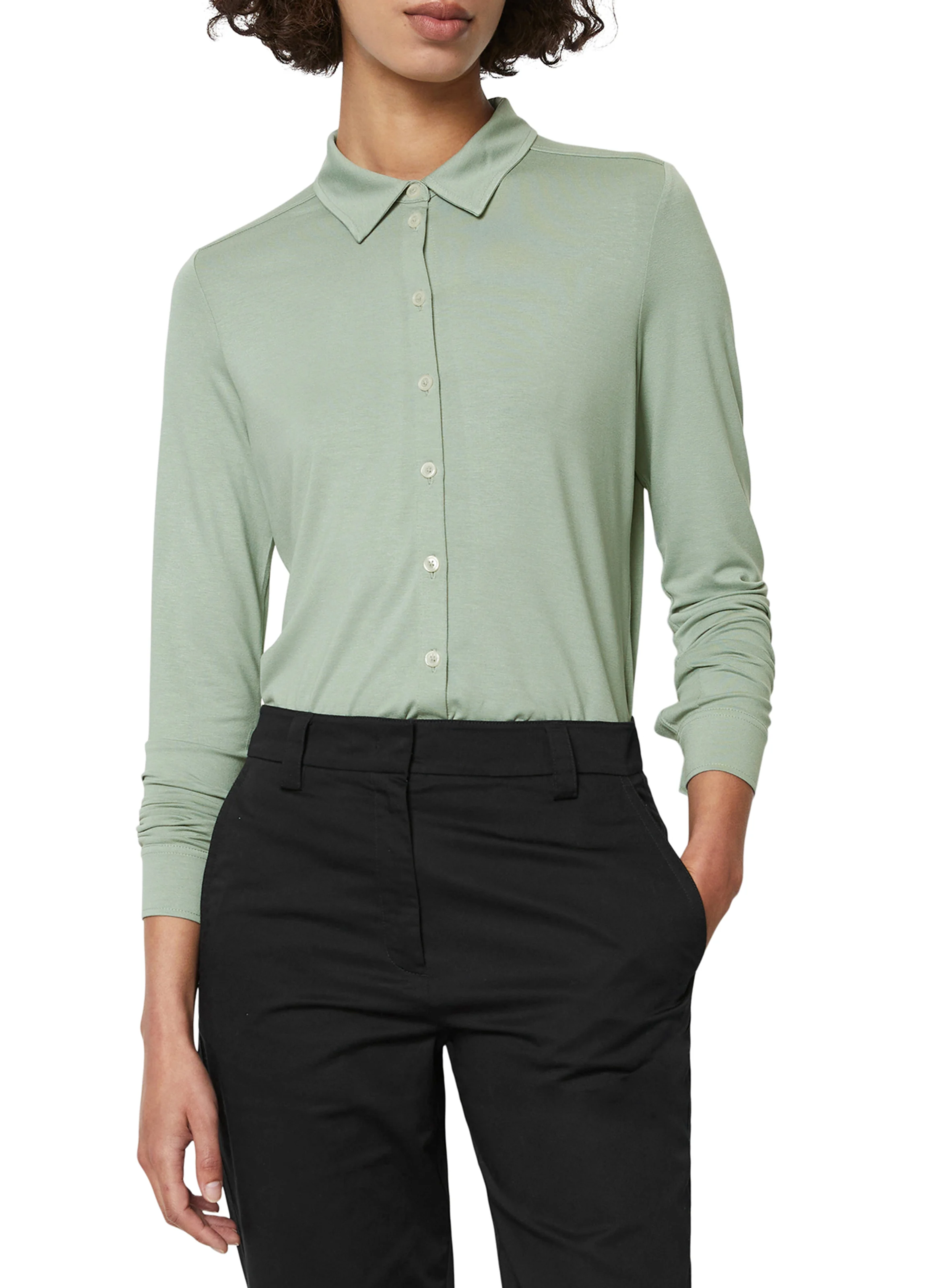 Chemise fluide col classique| Vert