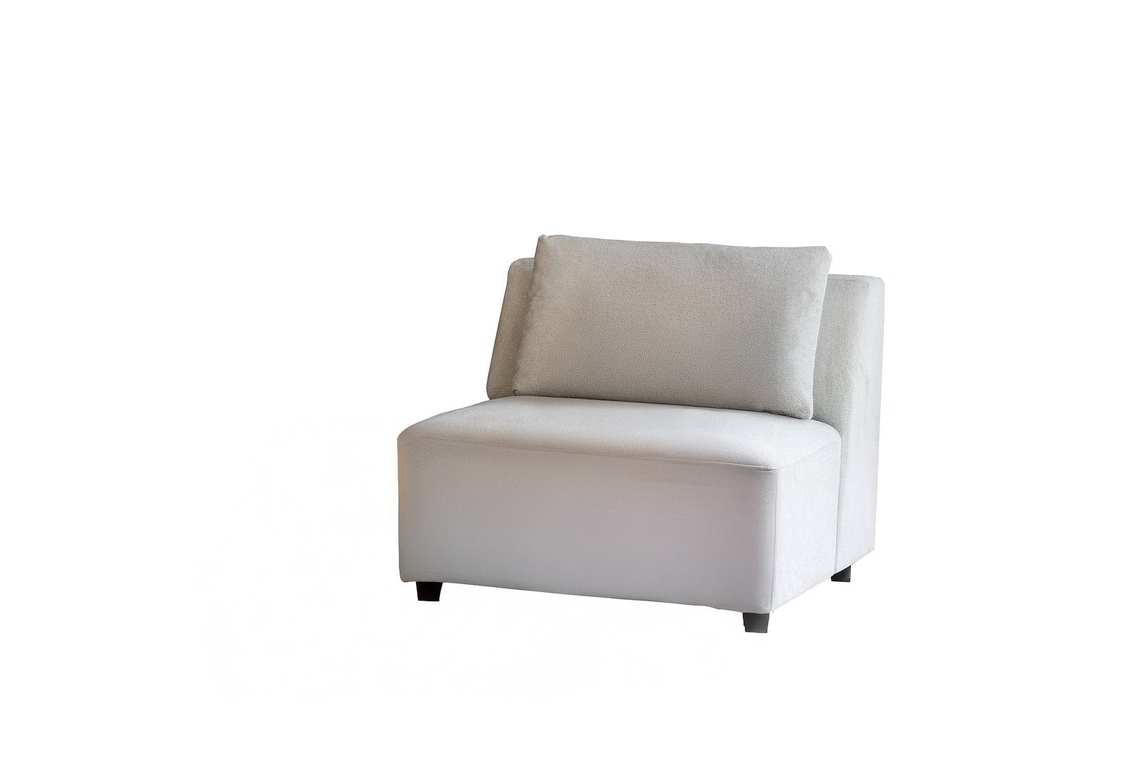 Cosmo midtmodul med ryggputer Tekstil Soft Ecry med sorte ben
