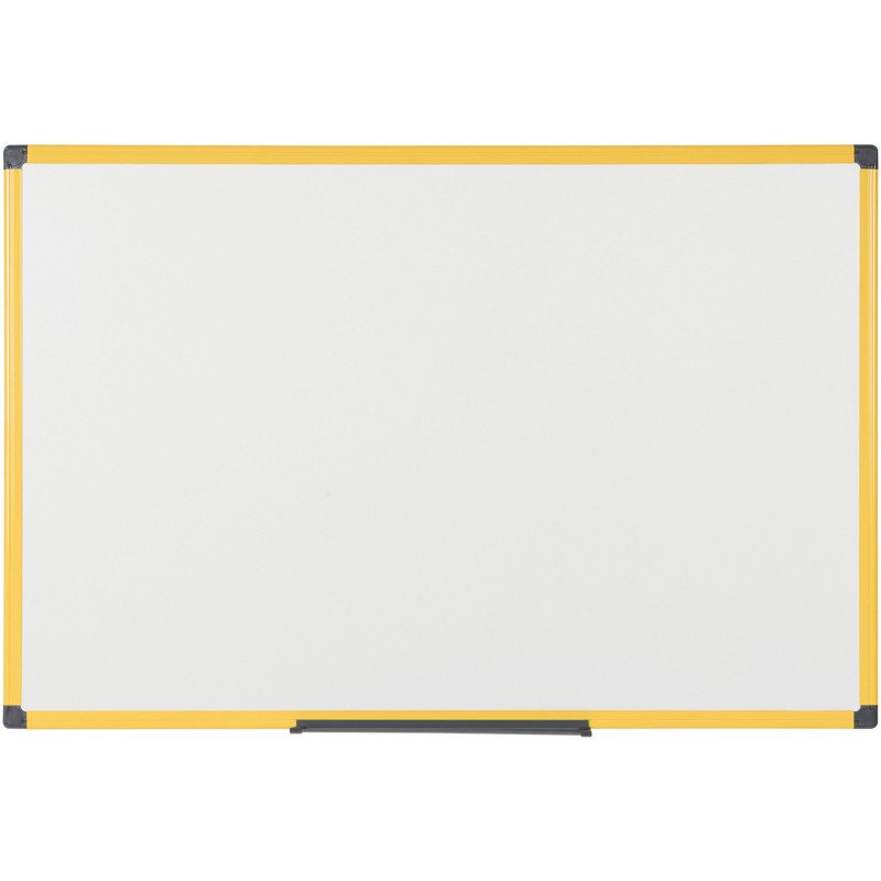 Tableau blanc laqué Industriel Ultrabrite cadre jaune 180 x 120 cm Bi-Office