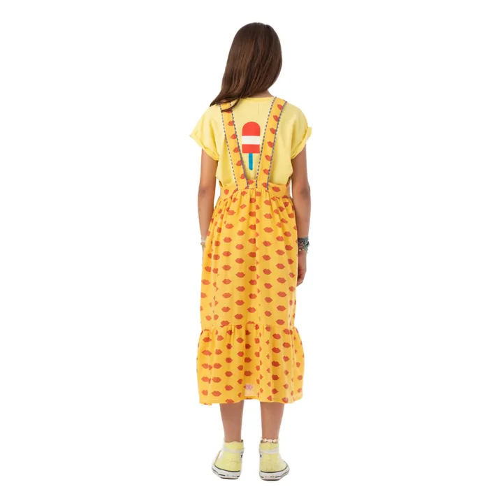 Piupiuchick Robe Lips Gaze de Coton Bio | Jaune