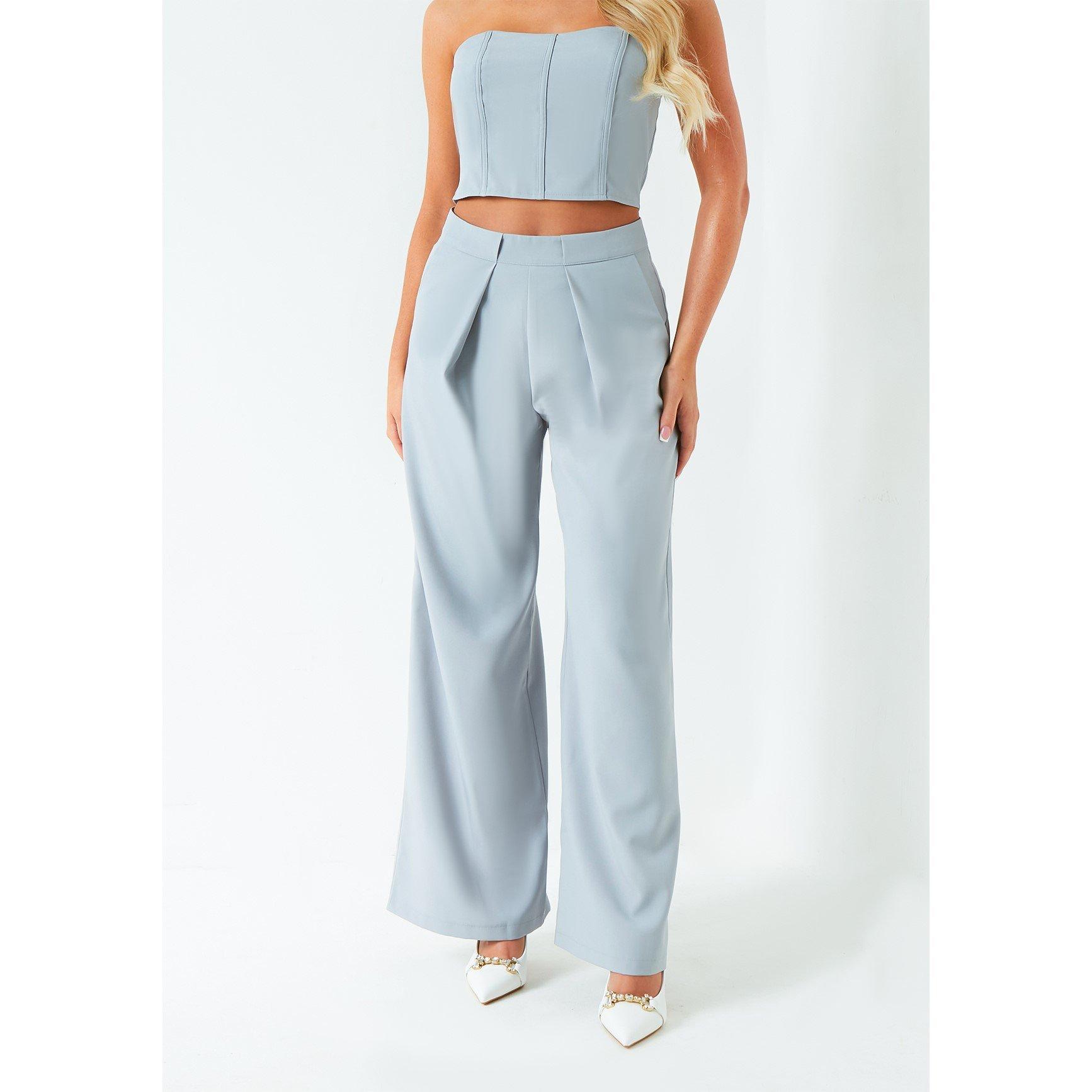 Missy Empire ME Pleat Detail Wide Leg Trouser Co ord