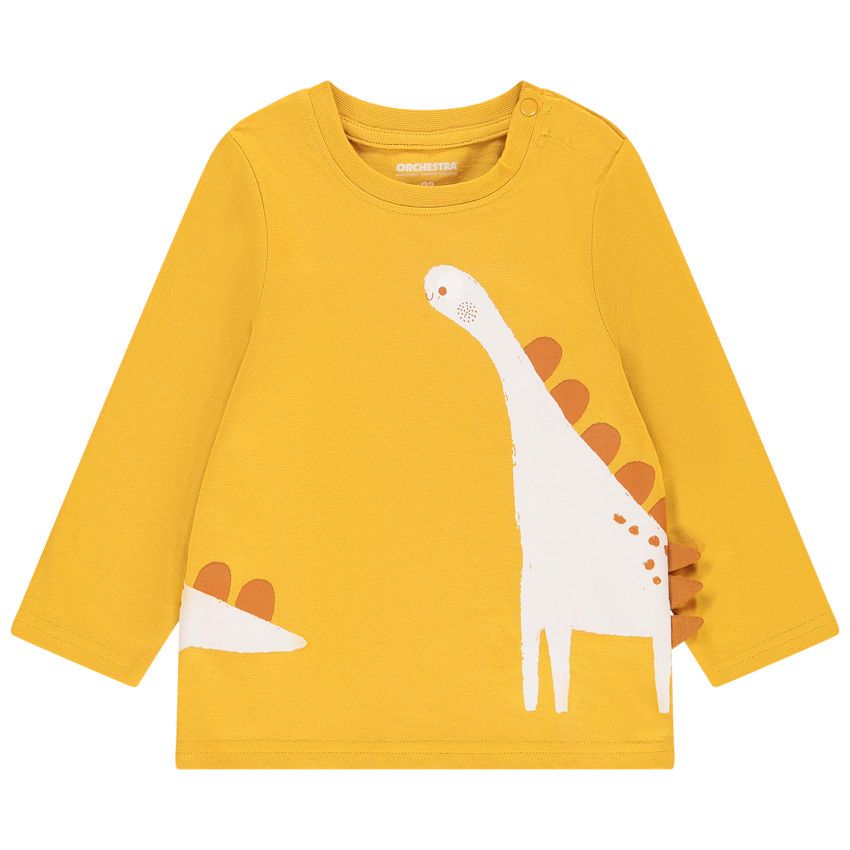 T-shirt manches longues Dino pour bébé garçon - Jaune