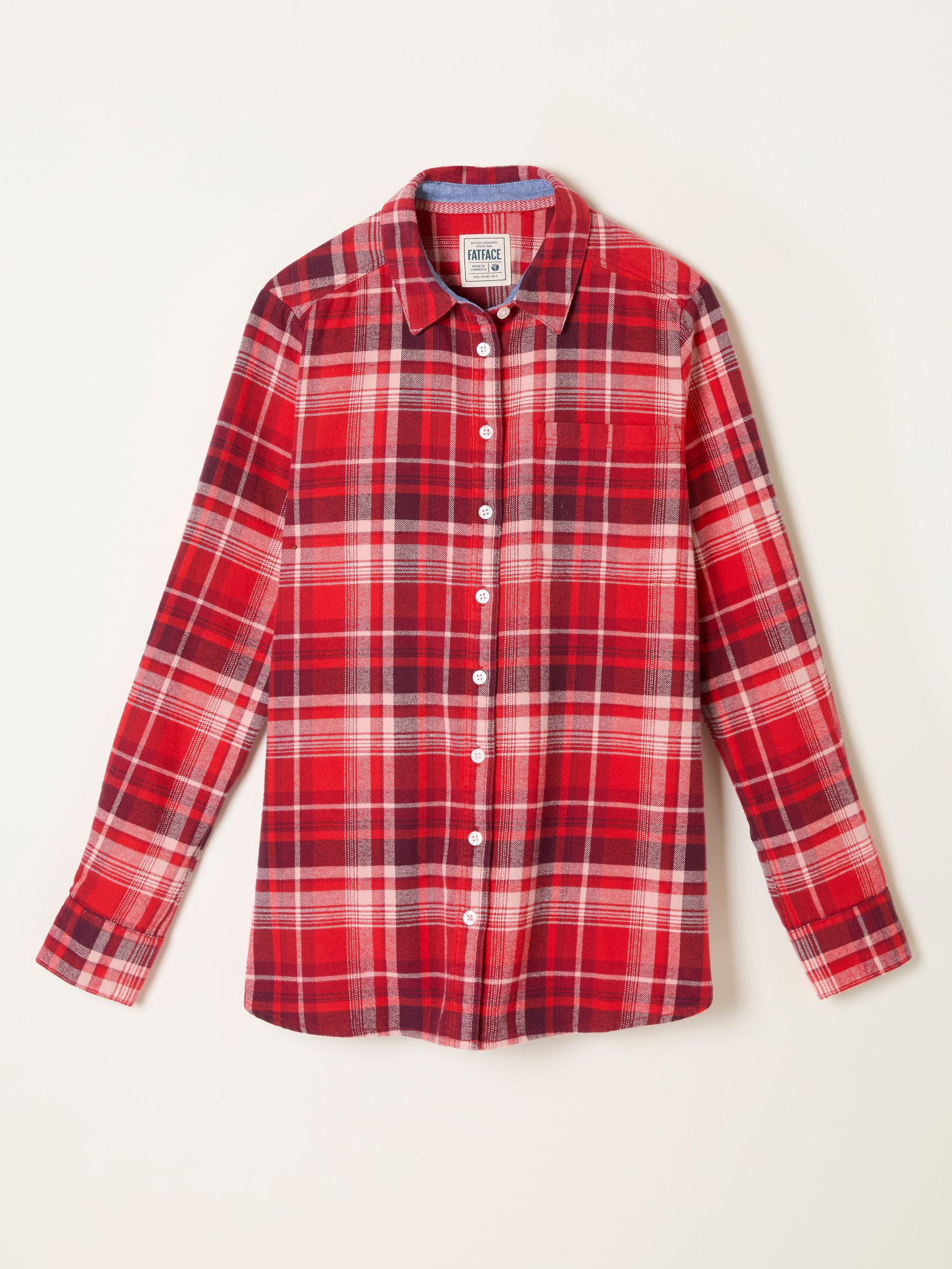 Rood - FatFace Long Sleeve Check Shirt