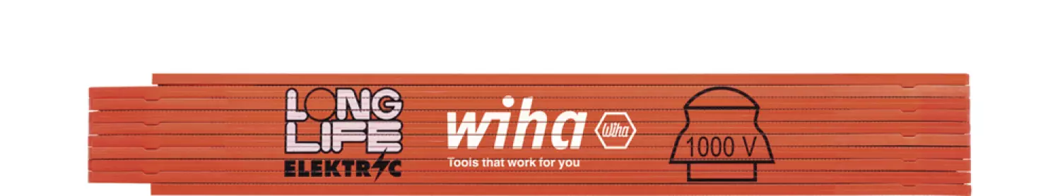 Wiha 4102008 Longlife Elektriciensduimstok - metrisch - 2m - 10 delen - oranje