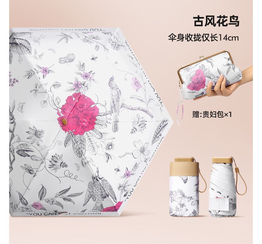 Fenmo - Compacte paraplu met bloemenprint