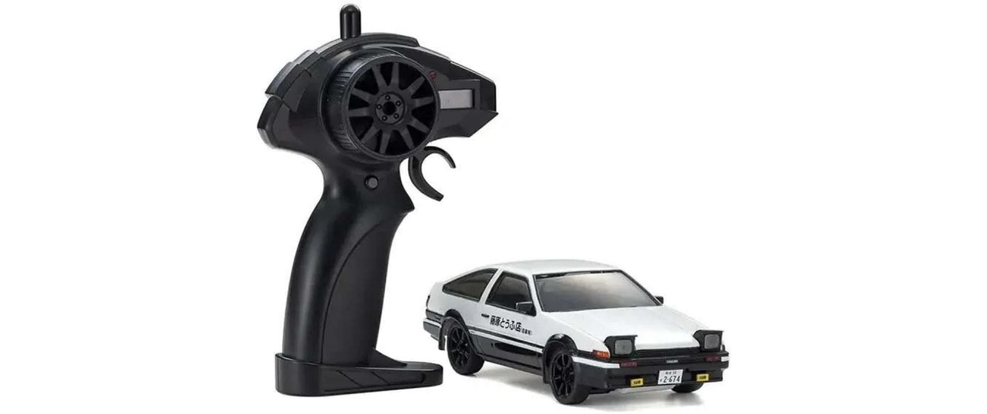 Toyota Sprinter Trueno AE86 1:28 Initial-D, Weiss/SchwarzMiniatur-RC-Auto