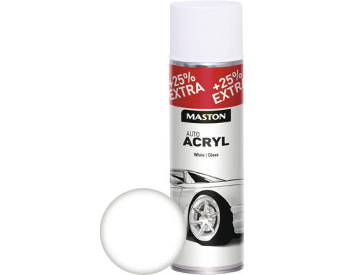 Maston AutoACRYL Metaalbeschermingsspuitverf, wit, 500 ml