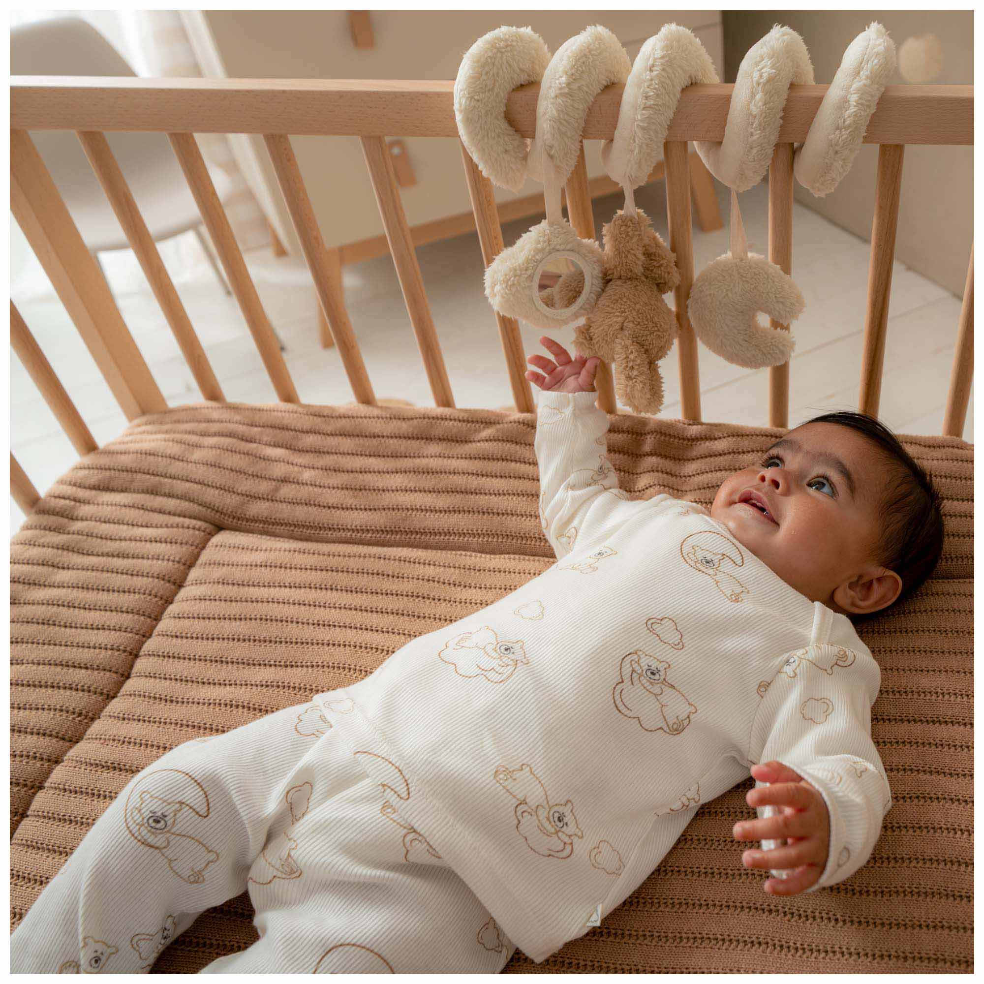 Prénatal peuter pyjama beren rib wit