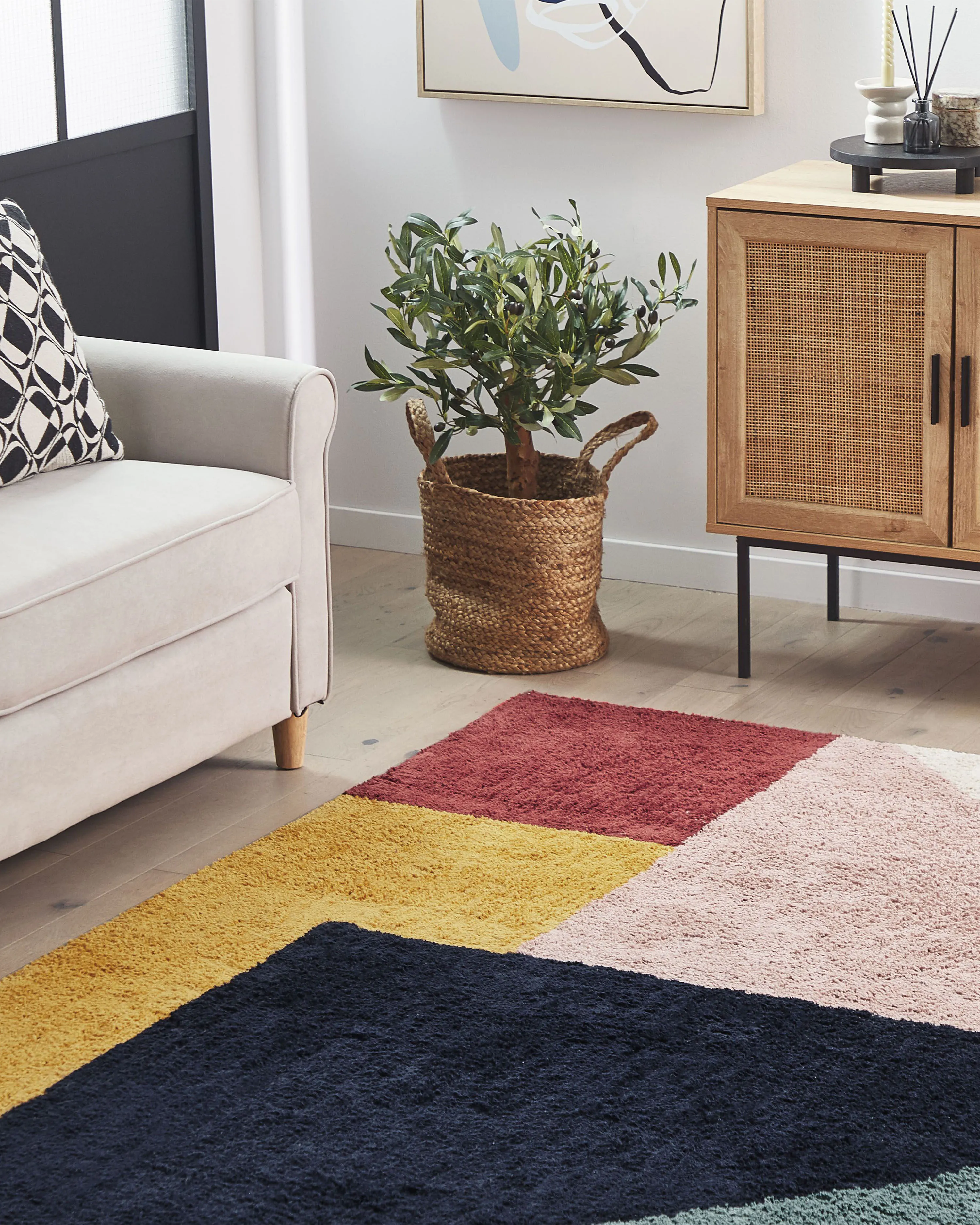 Vloerkleed JALGAON Meerkleurig 160 x 230 cm Katoen