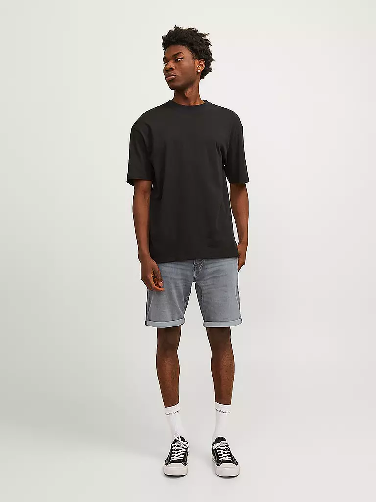 JACK & JONES Jeansshorts JJIRICK JJICON hellgrau