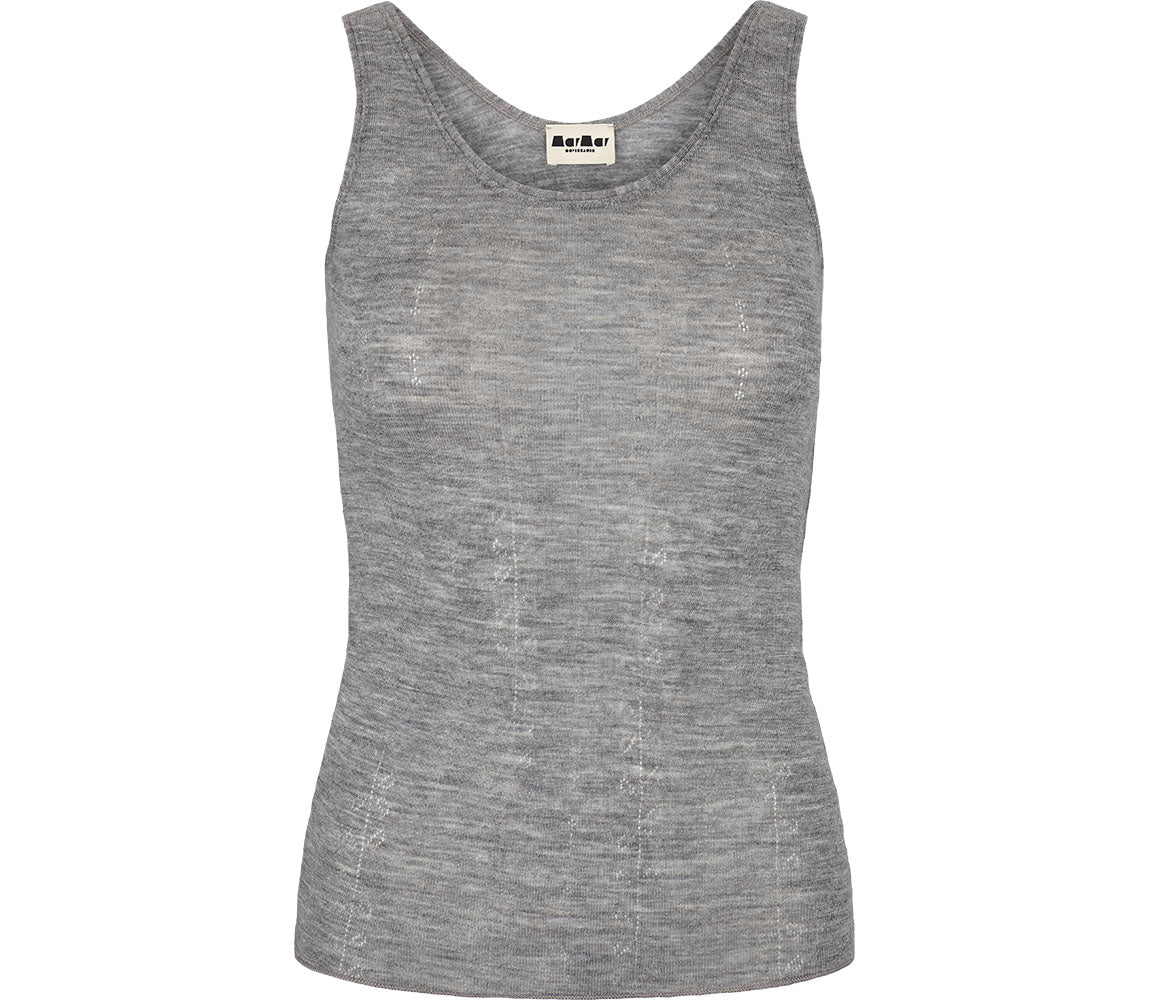Tevo W, Uld Pointelle Undertrøje - Grey Melange