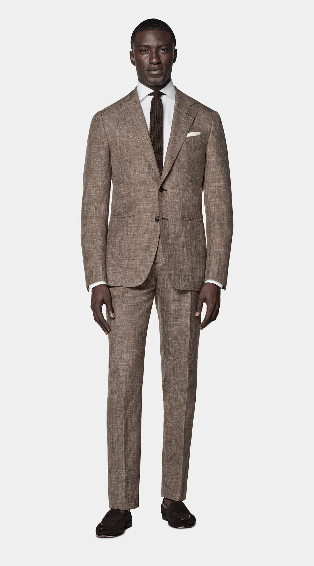 Costume Havana coupe Tailored marron moyen