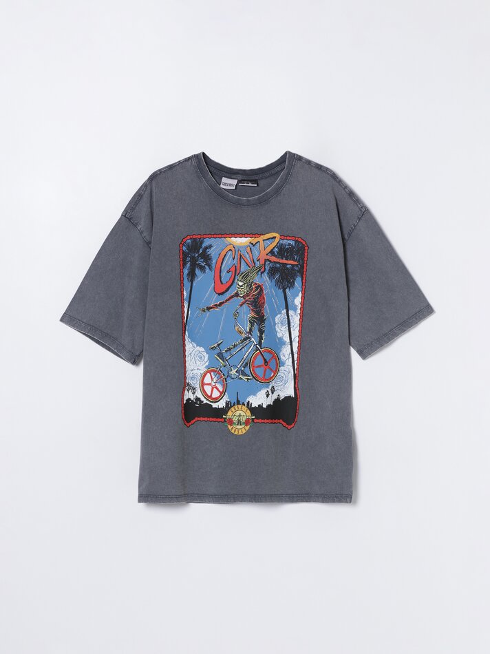 Camiseta Gun© &™Roses Universal Estampada - Cinza Antracite