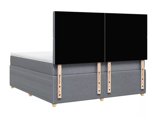 Sommier à lattes de lit avec matelas Gris clair 180x200cm Tissu