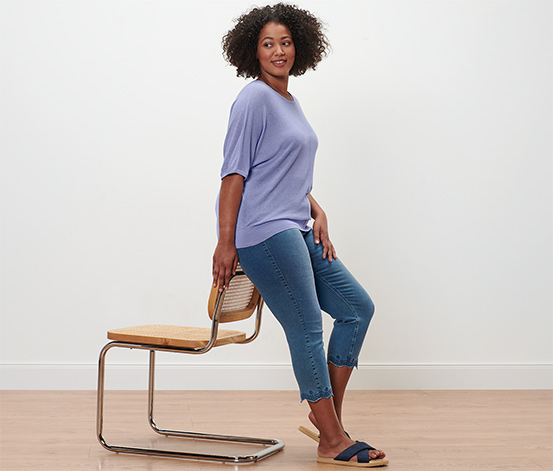 7/8-Treggings mit Lochstickerei