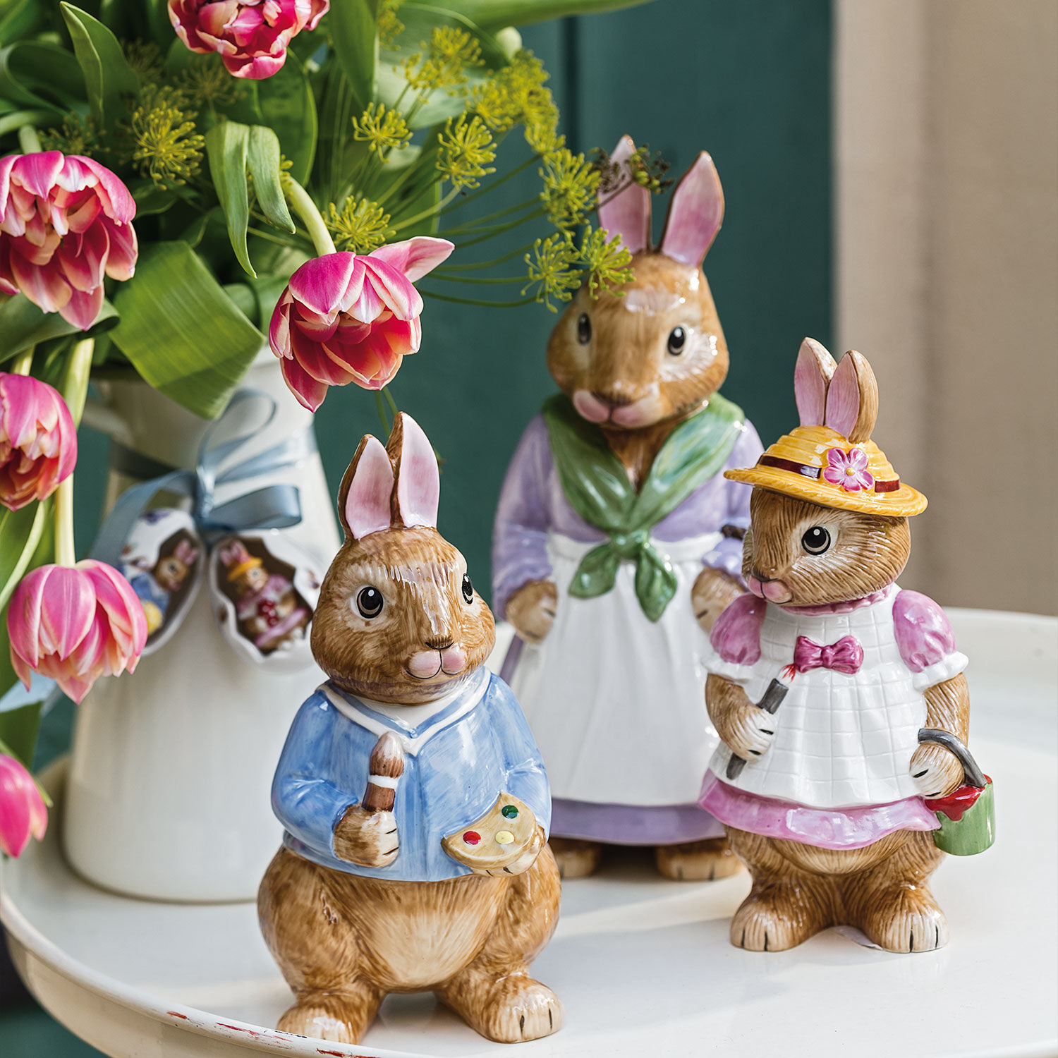Bunny Tales Easter figurine Multi-colored, 4.2'' x 4.4'' x 8.7'', porcelain