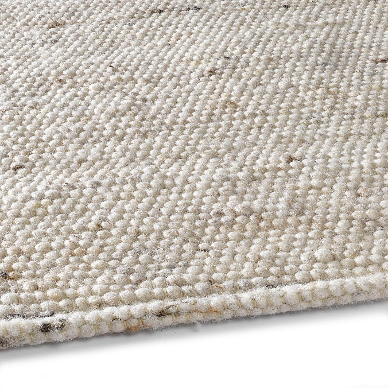 Taracarpet Gewalkter Handwebteppich Helsinki aus hochwertiger Schurwolle hergestellt in der EU fürs Wohnzimmer, Esszimmer, Schlafzimmer und die Küche geeignet 250x290 cm beige