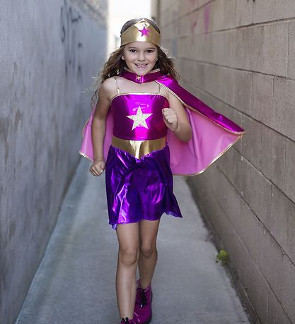 Great Pretenders Udklædning - Superhero Star - Magenta
