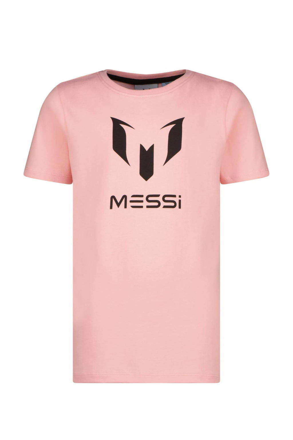 Messi T-shirt Ten met backprint lichtroze/zwart