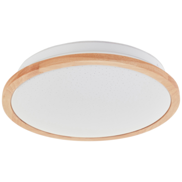 Brilliant plafondlamp Farica Starry wit/hout Ø30 cm 18W IP44 2000lm, warm wit