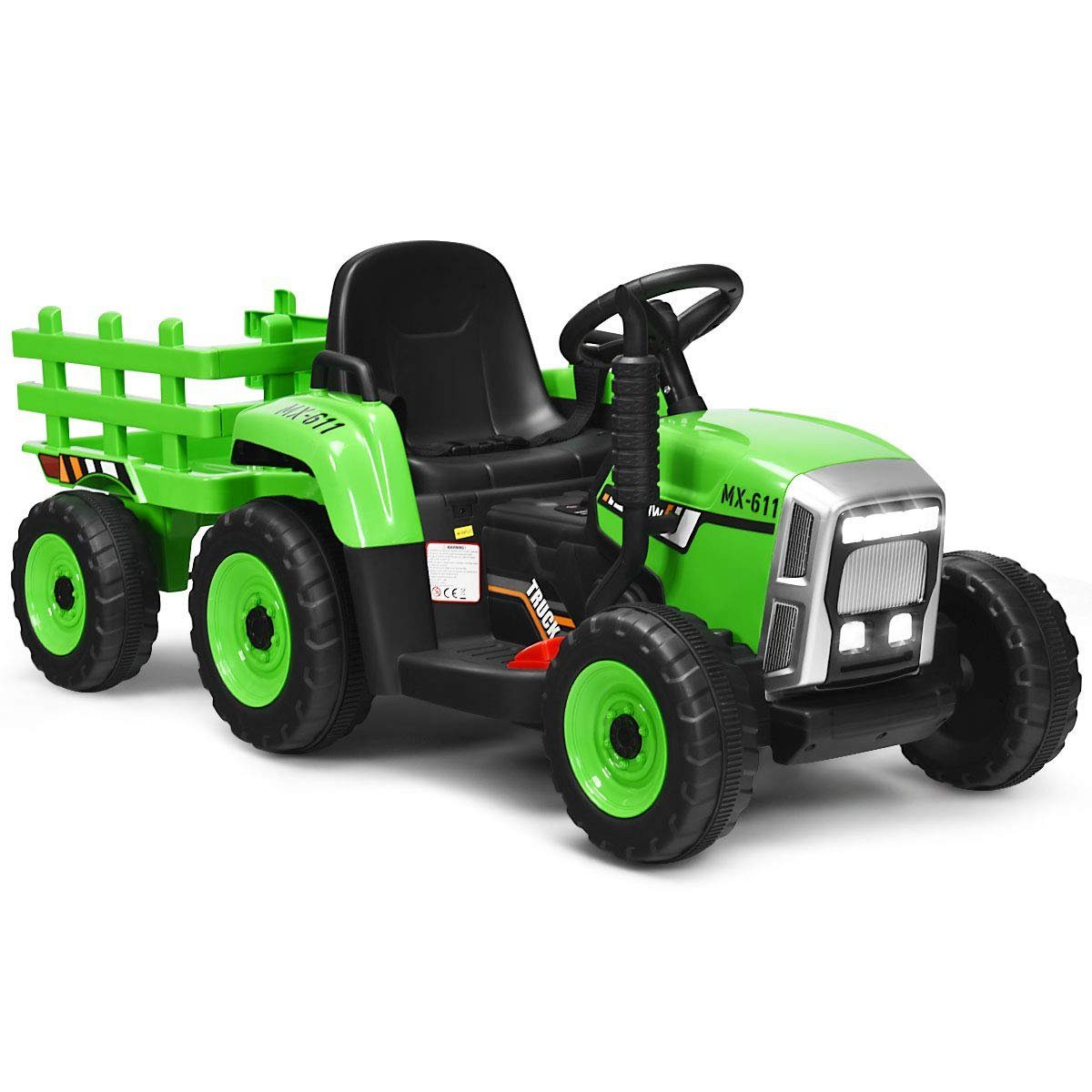 Carrinho trator elétrico infantil KOMFOTTEU, capacidade de carga de 30 kg, a partir de 3 anos.